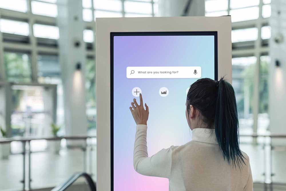 Information screen  at a shopping mall